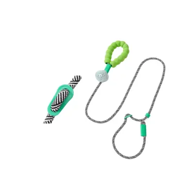 P-Chain proti-potezni povodec z blaženjem sunka in oblazinjeno ročico Green