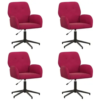 vidaXL Vrteči pisarniški stoli 4 kos 54 x 55 x 90 cm Vinorodna rdeča