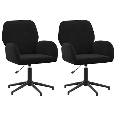 vidaXL Vrteči pisarniški stoli 2 kos 54 x 55 x 90 cm Črna Žamet