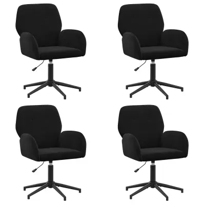 vidaXL Vrteči pisarniški stoli 4 kos 54 x 55 x 90 cm Črna Žamet