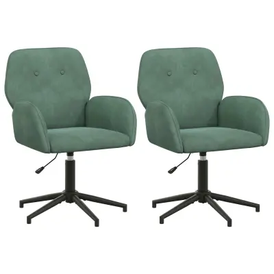 vidaXL Vrteči pisarniški stoli 2 kos 54 x 55 x 90 cm Morsko zelena