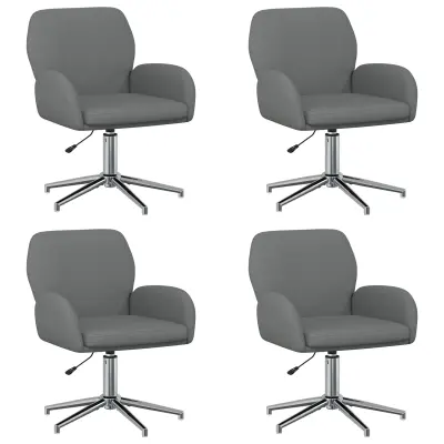 vidaXL Vrteči pisarniški stoli 4 kos 54 x 58 x 90 cm Temno siva Blago