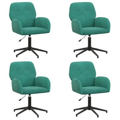vidaXL Vrteči pisarniški stoli 4 kos 54 x 55 x 90 cm Turkizna Žamet
