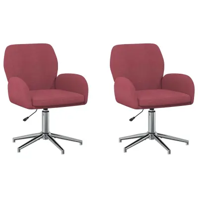 vidaXL Vrteči pisarniški stoli 2 kos 54 x 58 x 90 cm Vinorodna rdeča