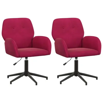 vidaXL Vrteči pisarniški stoli 2 kos 54 x 55 x 90 cm Vinorodna rdeča