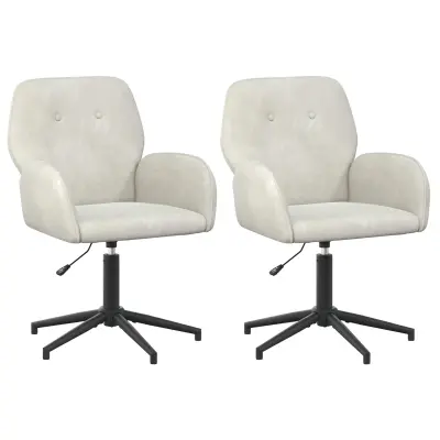 vidaXL Vrteči pisarniški stoli 2 kos 54 x 55 x 90 cm Krem Žamet