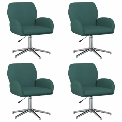 vidaXL Vrteči pisarniški stoli 4 kos 54 x 58 x 90 cm Temno zelena