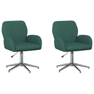 vidaXL Vrteči pisarniški stoli 2 kos 54 x 58 x 90 cm Temno zelena