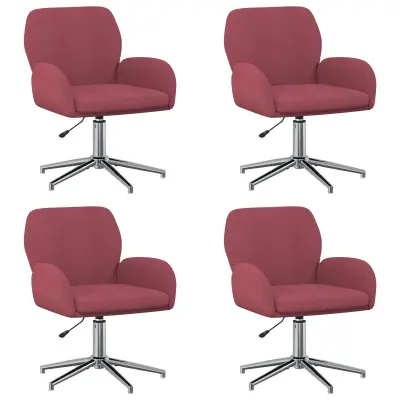 vidaXL Vrteči pisarniški stoli 4 kos 54 x 58 x 90 cm Vinorodna rdeča