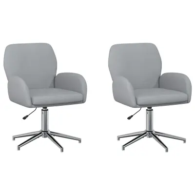 vidaXL Vrteči pisarniški stoli 2 kos 54 x 58 x 90 cm Svetlo siva Blago