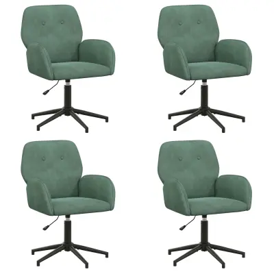vidaXL Vrteči pisarniški stoli 4 kos 54 x 55 x 90 cm Morsko zelena