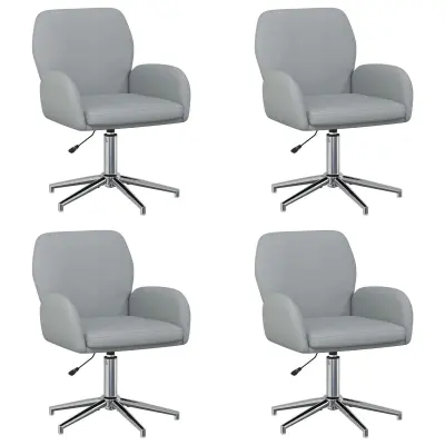 vidaXL Vrteči pisarniški stoli 4 kos 54 x 58 x 90 cm Svetlo siva Blago