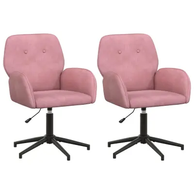 vidaXL Vrteči pisarniški stoli 2 kos 54 x 55 x 90 cm Roza Žamet
