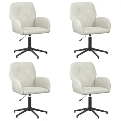 vidaXL Vrteči pisarniški stoli 4 kos 54 x 55 x 90 cm Krem Žamet