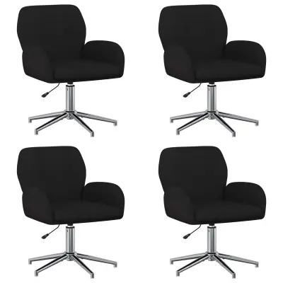 vidaXL Vrteči pisarniški stoli 4 kos 54 x 58 x 90 cm Črna Blago