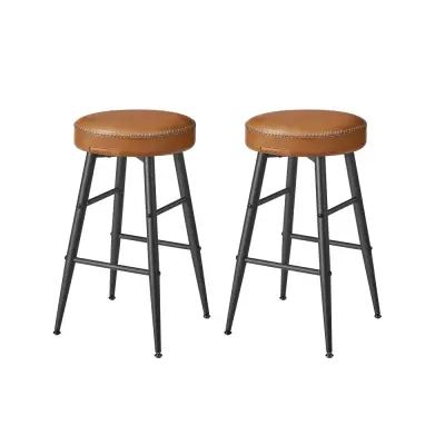 Set 2 barskih stolov 49,5x49,5x63 cm rjave barve