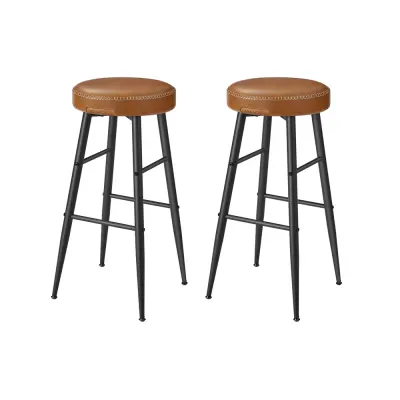 Set 2 barskih stolov 51,6x51,6x76,2 cm rjave barve