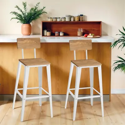 Set barskih stolov 45,4x45,4x102,2 cm rjave barve