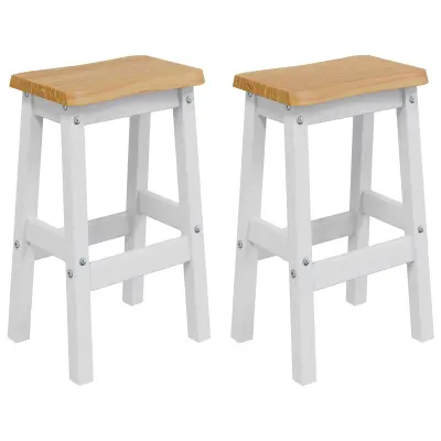 VidaXL Visok barski stol EKAI 2 pcs Bela 40 x 29 x 63 cm