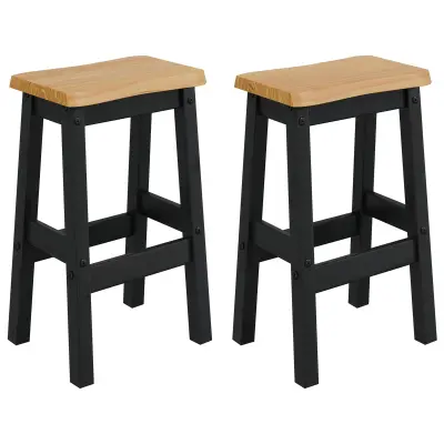VidaXL Visok barski stol EKAI 2 pcs Črna 40 x 29 x 63 cm