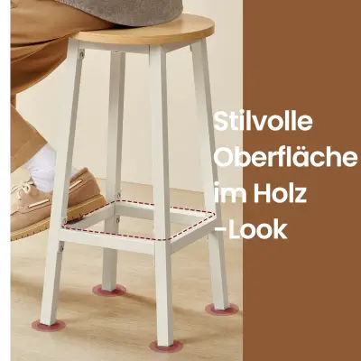 Set barskih stolov okroglih 32x65 cm, bež, kovina
