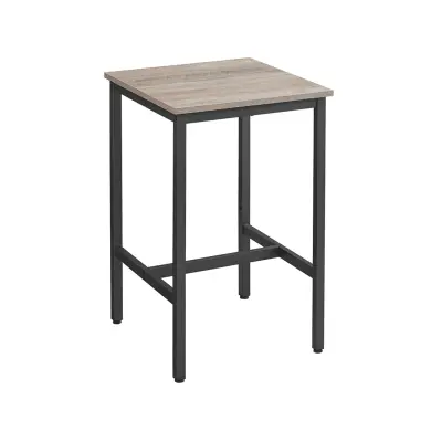 Bar miza 60x60x92 cm sivo-črna