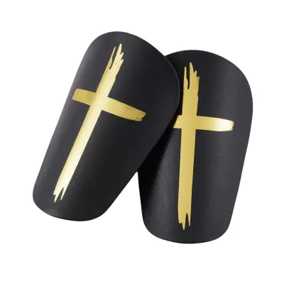 Dvojni komplet velikih križnih ščitnikov za nogomet, PU in EVA Black&Gold