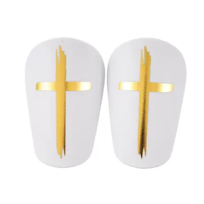 Nogometni ščitniki Cross, PU z EVA peno, 8cm x 5cm, 2 kosa gold white