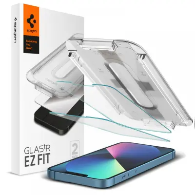 SPIGEN KALJENO STEKLO GLAS.TR EZ FIT ZA IPHONE 13 MINI, 2 KOS V KOMPLETU