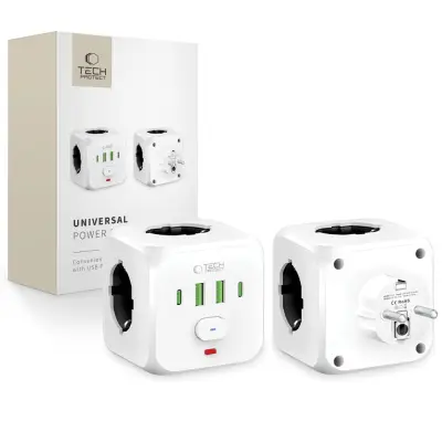 TECH-PROTECT PCL3X4 NAPAJALNIK 2 USB 2 TYPE-C 3 REŽE ZA POLNJENJE TABLIC