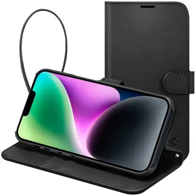 SPIGEN DENARNICA ZA IPHONE 14 Z EKOLOŠKIM USNJEM IN VISOKO ODPORNOSTJO