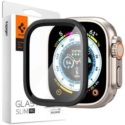 SPIGEN KALJENO STEKLO GLAS.TR SLIM PRO ZA APPLE WATCH ULTRA 49MM ČRNA
