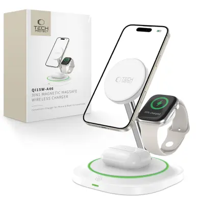 TECH-PROTECT BREZŽIČNI POLNILEC QI15W-A46 ZA IPHONE 12 13 14 15 MAGNETNI