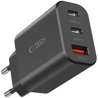TECH-PROTECT ADAPTER 3-PORTNI POLNILEC PD30W ZA PAMETNE TELEFONE TABLICE QC3.0
