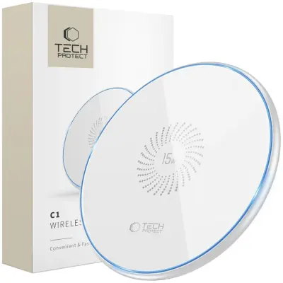 TECH-PROTECT QI15W-C1 BREZŽIČNI POLNILEC 15W BEL
