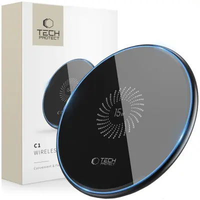 TECH-PROTECT QI15W-C1 BREZŽIČNI POLNILEC 15W ČRN