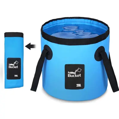 Zložljivo vedro 20L, prenosno, kompaktno (5 cm), večnamensko za kampiranje | AQUAFOLD