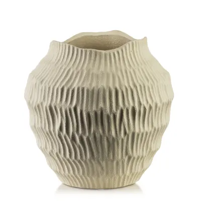 vaza poliresin Mondex Manon 19,5x19cm siva 1 kos