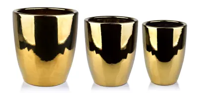 oslonke keramika Mondex Neva Gold 39x39x42 32x32x38,5 26x26x35 srebrna set