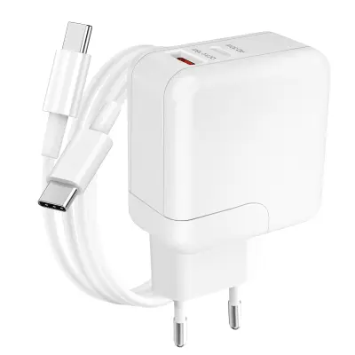 LinQ, USB Quick Charge 18W in USB-C Power Delivery 30W polnilec s kablom tipa C, Bela
