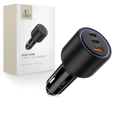 TECH-PROTECT AVTOPOLNILEC 3-PORTNI USB PD175W ZA IPHONE 11 12 13 14