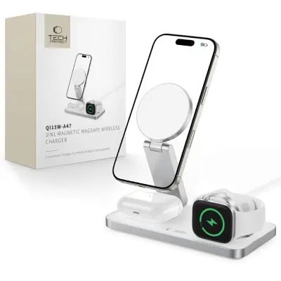 TECH-PROTECT QI15W-A47 MAGNETNI POLNILEC ZA MAGSAFE 3V1 BREZŽIČNI
