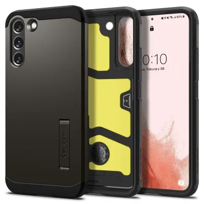 OVITEK SPIGEN TOUGH ARMOR ZA SAMSUNG GALAXY S22 Z ZAŠČITO ZA KAMERO IN TELEFON