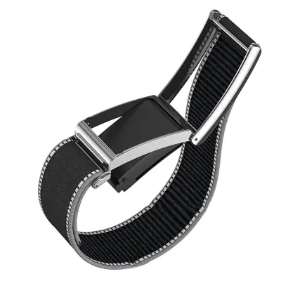 Zložljiva zapestnica za Whoop 5 metal-case: najlon in cink BlackAsh