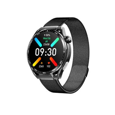 Pametna ura z EKG-jem, monitorjem srčnega utripa, sledilnikom telesne pripravljenosti in več športnimi načini Black Milanese strap