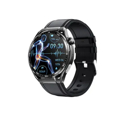 Pametna ura z EKG-jem, monitorjem srčnega utripa, sledilnikom telesne pripravljenosti in več športnimi načini Black Leather strap