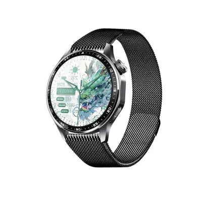 Pametna ura z EKG-jem, merilnikom srčnega utripa, merilnikom krvnega tlaka in pedometrom Black Milanese strap