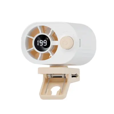 Prenosni nosljivi pasni ventilator s sponko, 199-stopenjski USB White