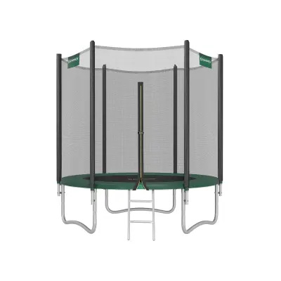 Trampolin okrogel, trampolin z varnostno mrežo, 244 cm, črno modra