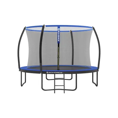 Trampolin okrogel trampolin s varnostno mrežo 305 cm črno modra